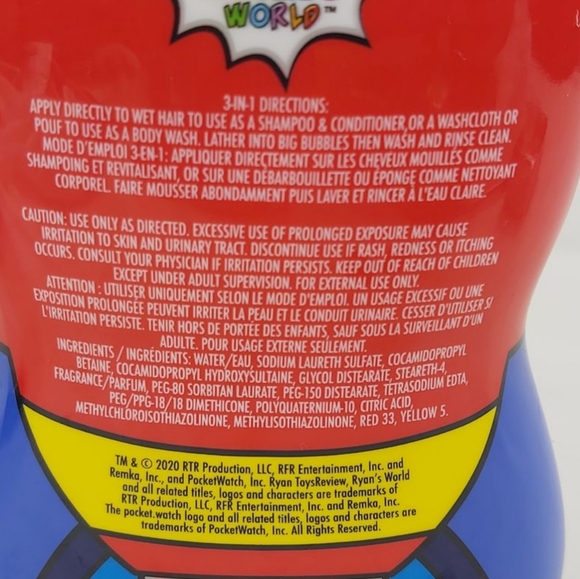 Ryan 3 in 1 Kids Shampoo Conditioner Body Wash - Picture 3 of 4